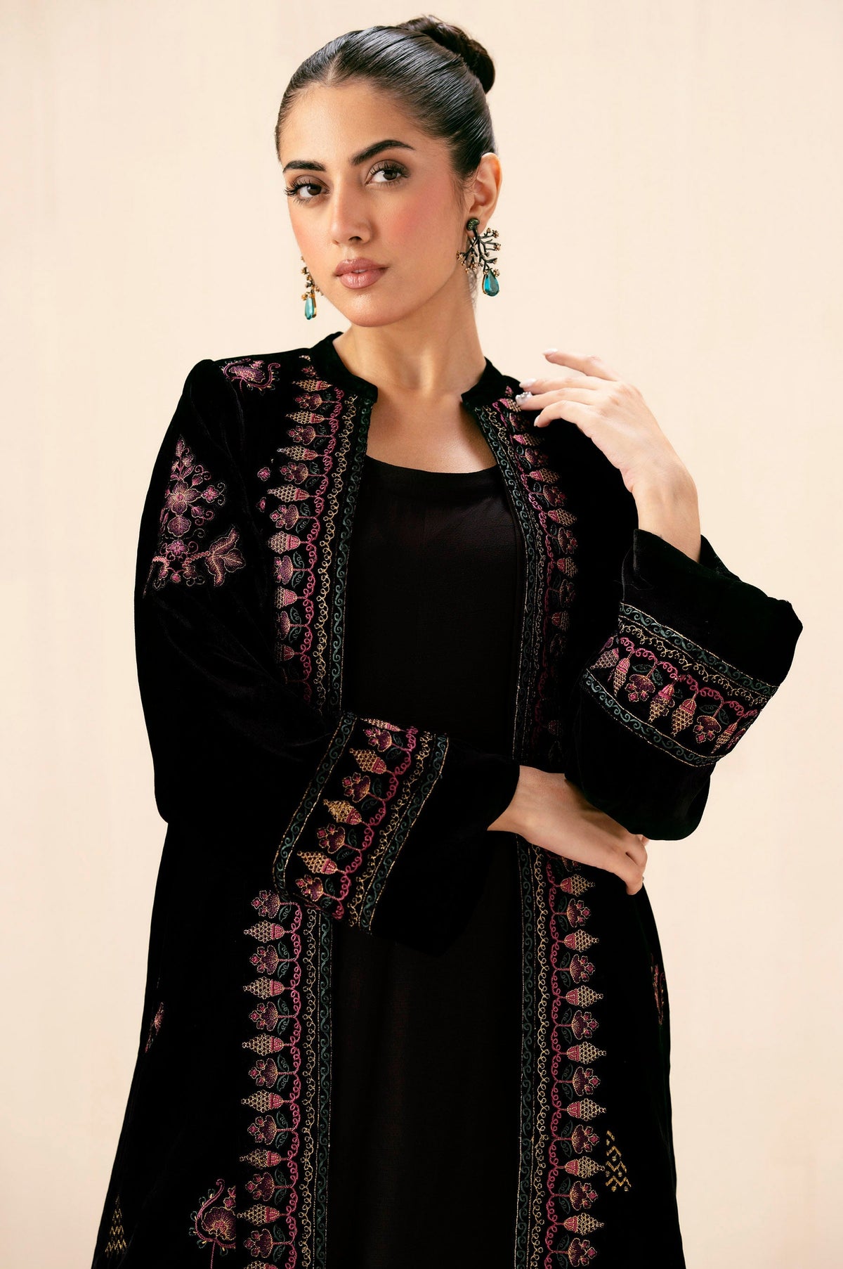 Zeen | Winter Collection | Velvet Jacket 03 by Zeen - Designer Dress - Type: Ladies Clothes - Available at Libayah - 100% Original