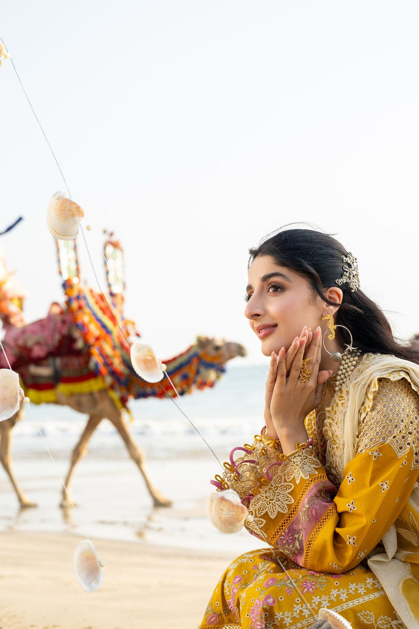 Aabyaan | Saagar Luxury Lawn 25 | ZIYANA (AS-05) by Aabyaan - Designer Dress - Type: Ladies Clothes - Available at Libayah - 100% Original