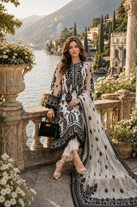 Saadia Asad | Nooriyah Luxury Chiffon | D4 - Monochrome Muse by Saadia Asad - Designer Dress  - Type : Ladies Clothes - Available at Libayah - 100% Original 