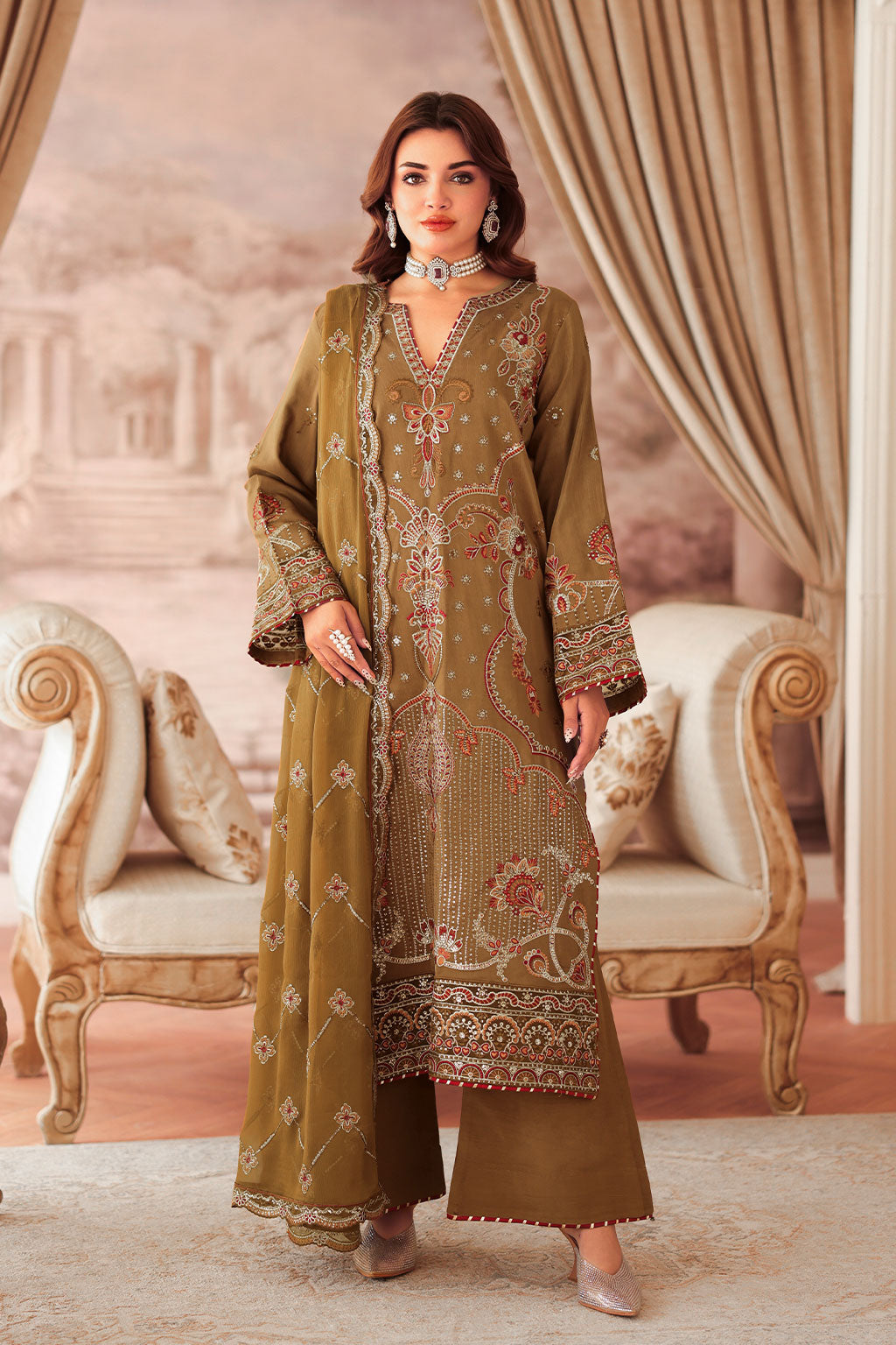 Ramsha | Aangan Luxury Raw silk | AA-210 by Ramsha - Designer Dress - Type : Ladies Clothes - Available at Libayah - 100% Original 