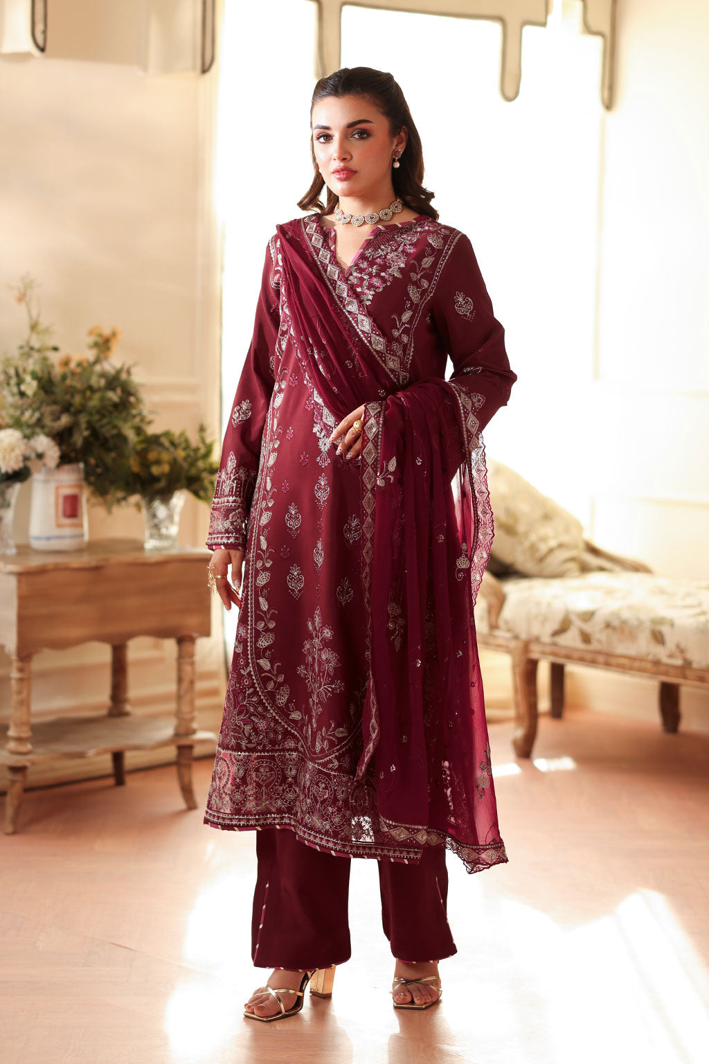 Ramsha | Aangan Luxury Raw silk | AA-203 by Ramsha - Designer Dress  - Type : Ladies Clothes - Available at Libayah - 100% Original 