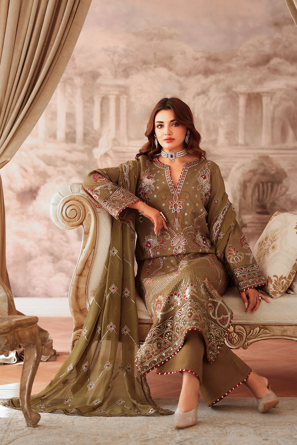 Ramsha | Aangan Luxury Raw silk | AA-210 by Ramsha - Designer Dress - Type : Ladies Clothes - Available at Libayah - 100% Original 