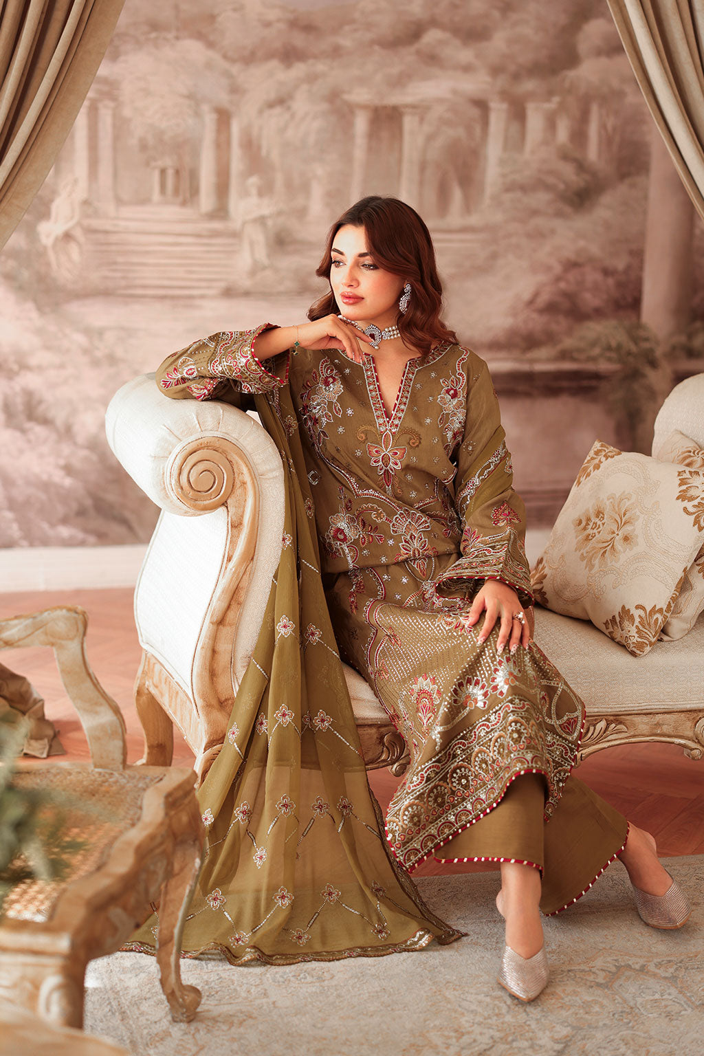Ramsha | Aangan Luxury Raw silk | AA-210 by Ramsha - Designer Dress - Type : Ladies Clothes - Available at Libayah - 100% Original 
