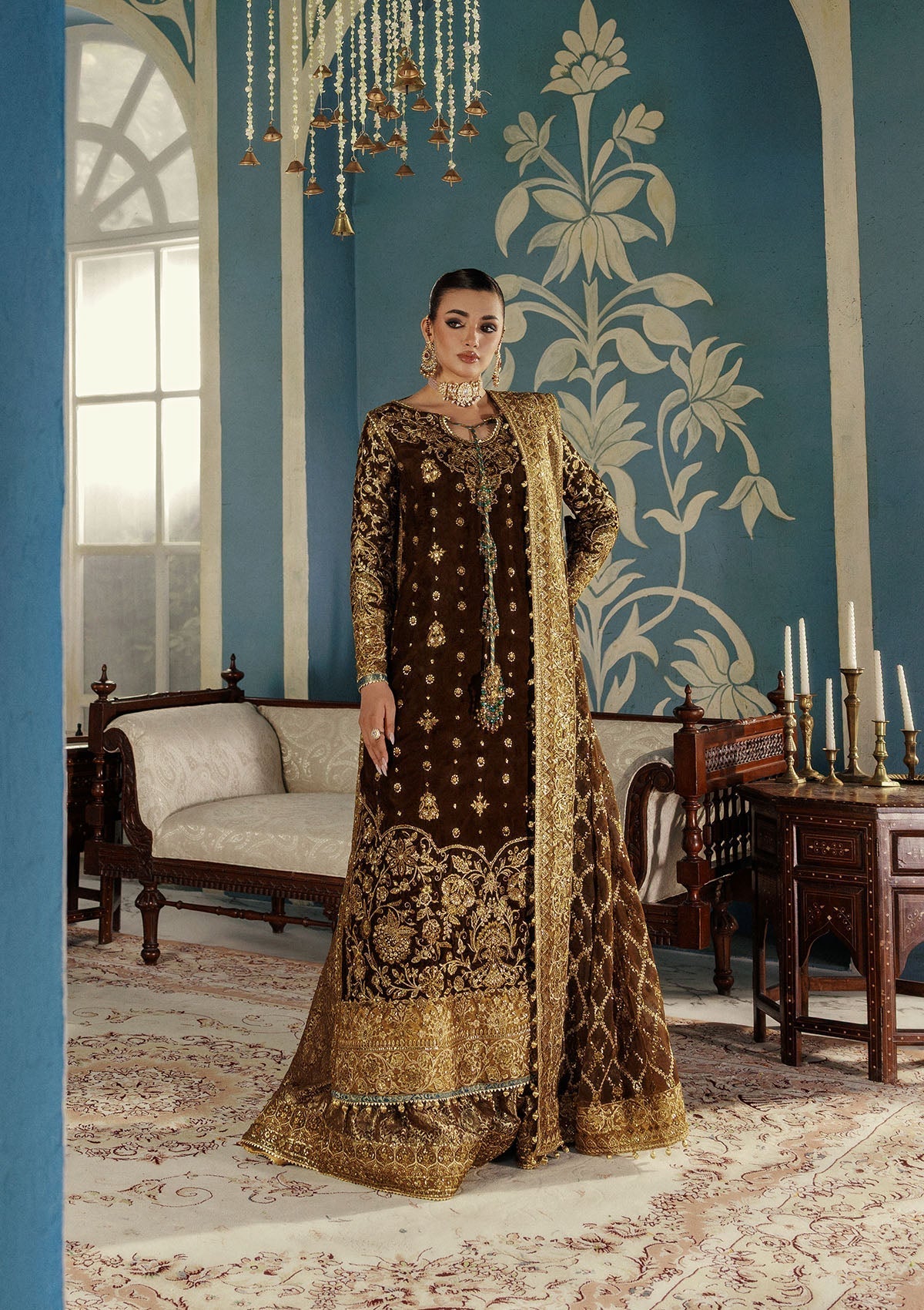 LOOK 01 – authentic Pakistani formal dress from the Aik Atelier Udaipur Velvet 25 collection for women in the UK.