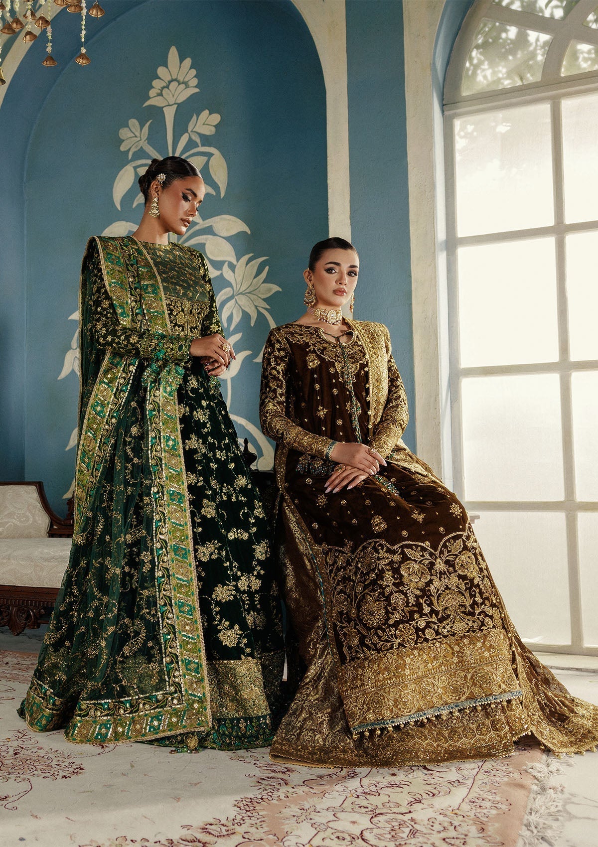 LOOK 01 – authentic Pakistani formal dress from the Aik Atelier Udaipur Velvet 25 collection for women in the UK.