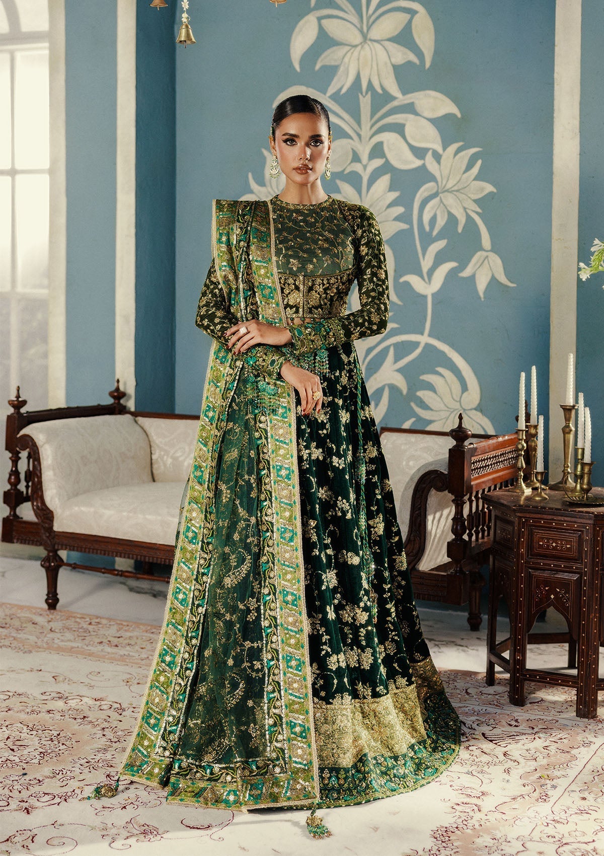 LOOK 02 – authentic Pakistani formal dress from the Aik Atelier Udaipur Velvet 25 collection for women in the UK.