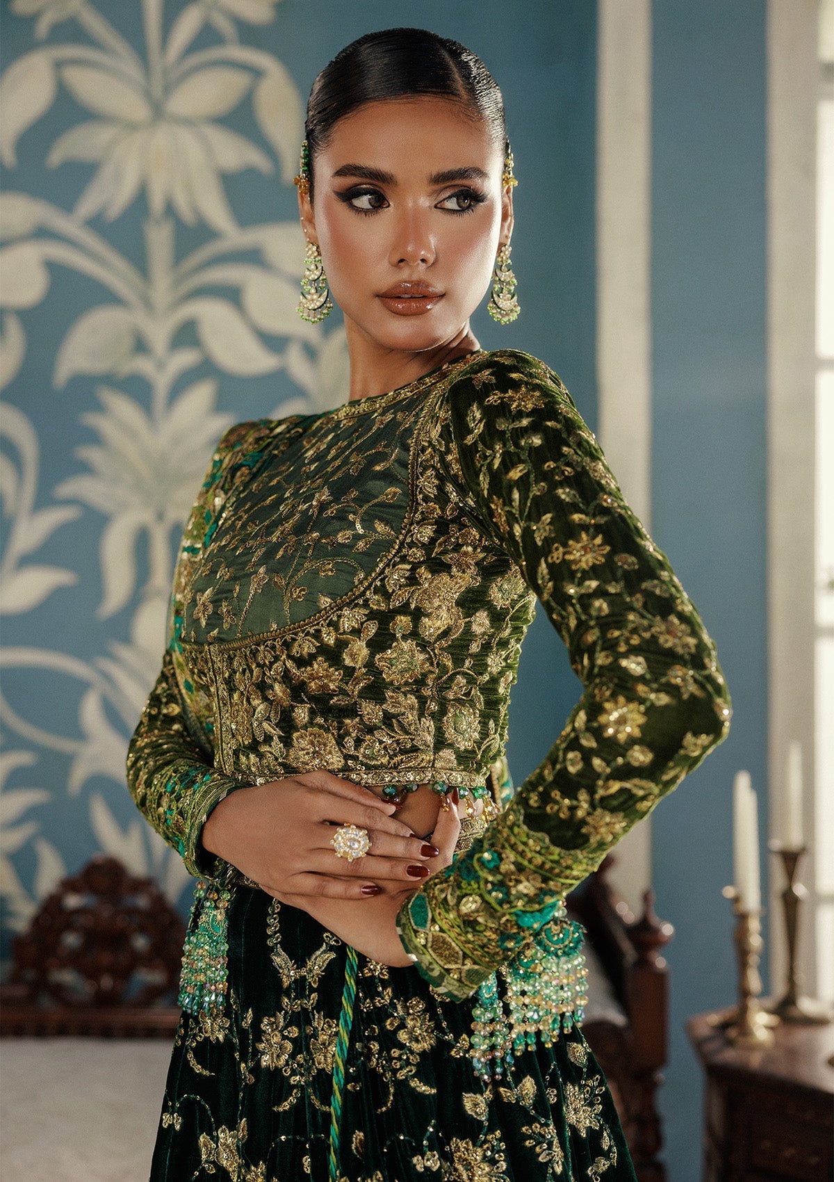 LOOK 02 – authentic Pakistani formal dress from the Aik Atelier Udaipur Velvet 25 collection for women in the UK.