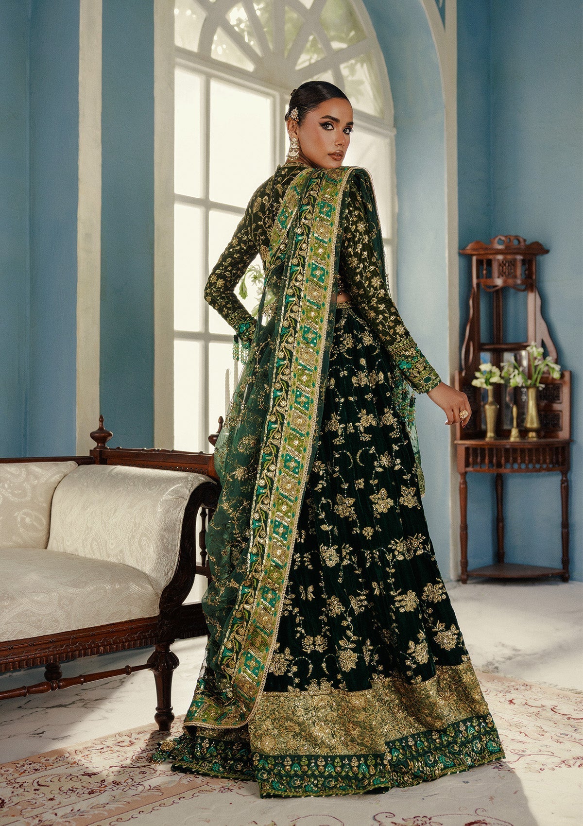 LOOK 02 – authentic Pakistani formal dress from the Aik Atelier Udaipur Velvet 25 collection for women in the UK.