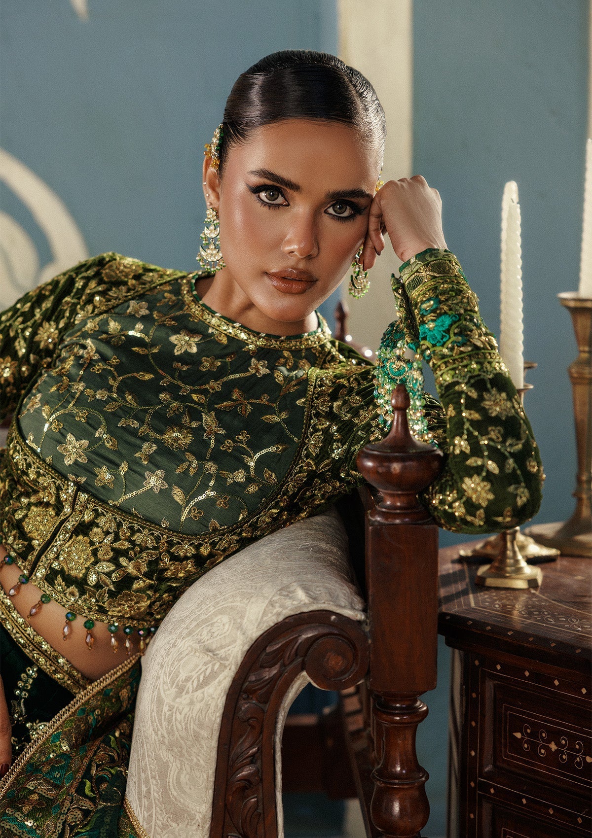 LOOK 02 – authentic Pakistani formal dress from the Aik Atelier Udaipur Velvet 25 collection for women in the UK.