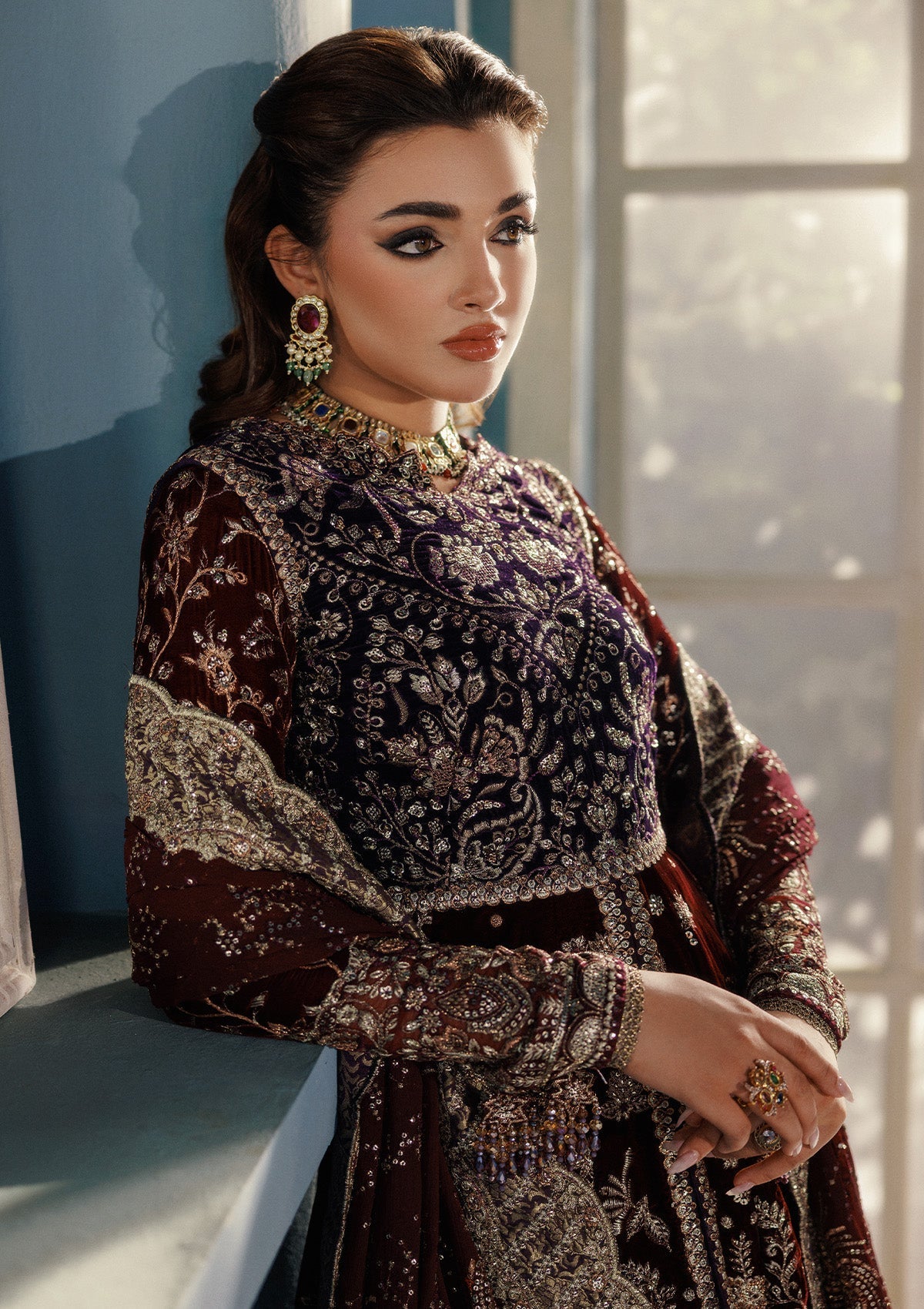 LOOK 03 – authentic Pakistani formal dress from the Aik Atelier Udaipur Velvet 25 collection for women in the UK.