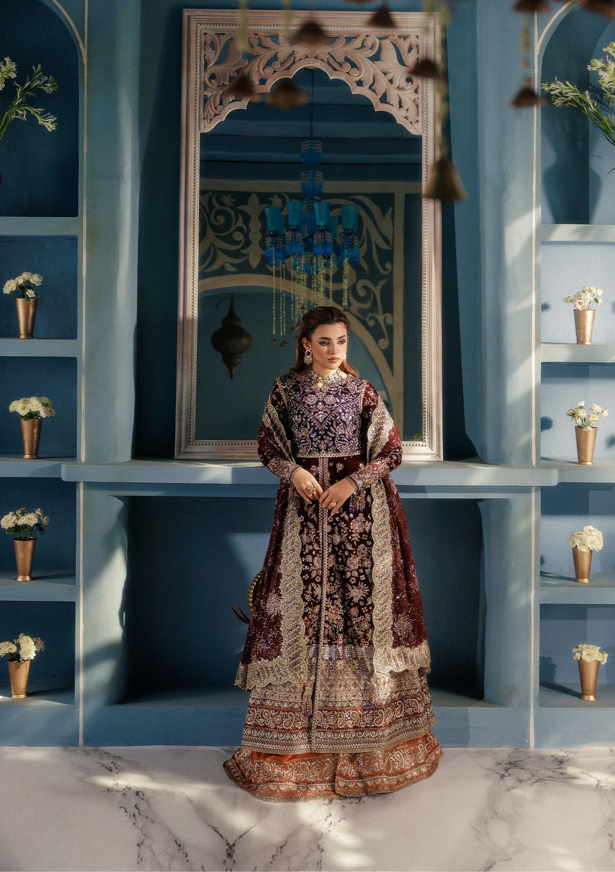 LOOK 03 – authentic Pakistani formal dress from the Aik Atelier Udaipur Velvet 25 collection for women in the UK.