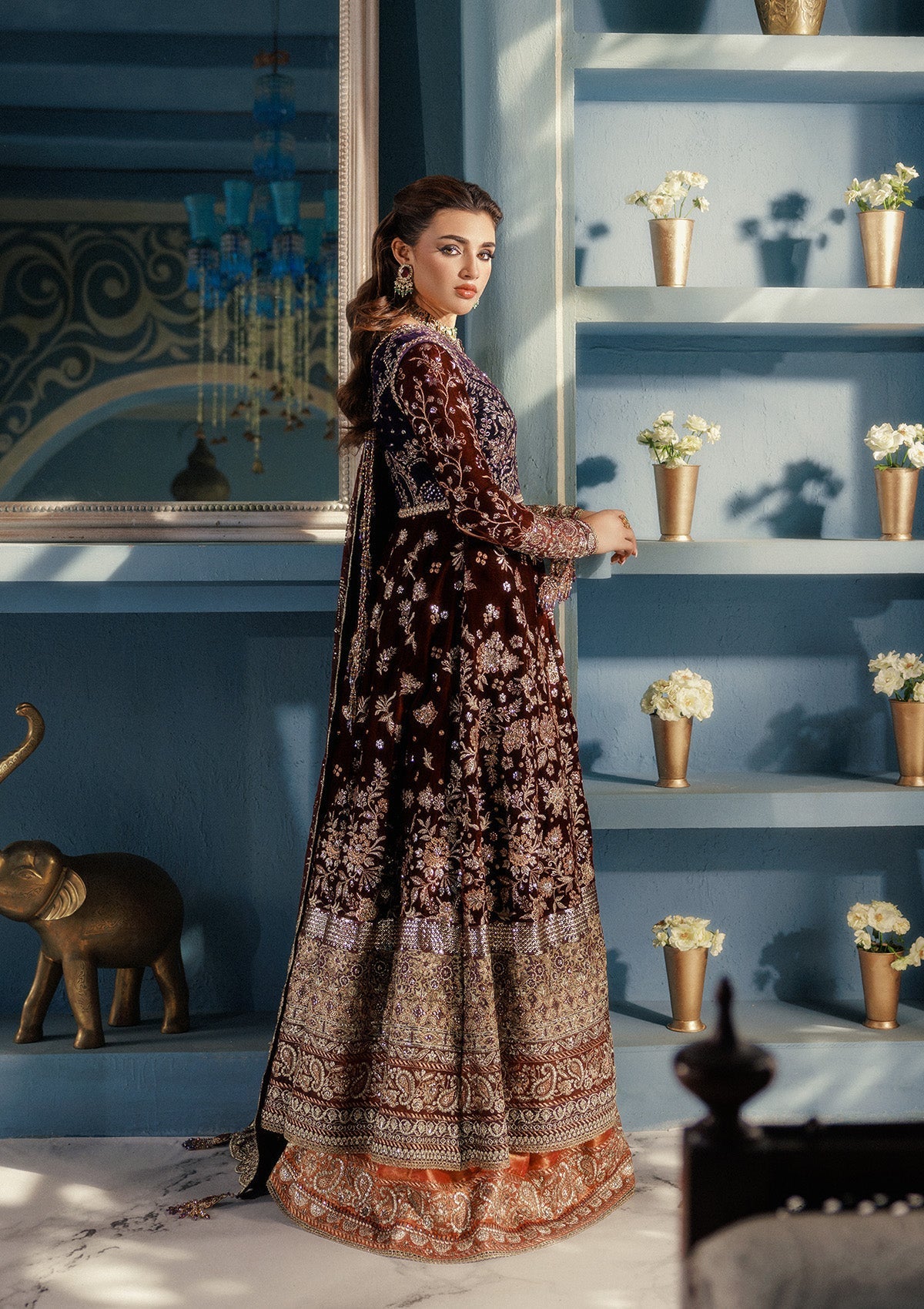 LOOK 03 – authentic Pakistani formal dress from the Aik Atelier Udaipur Velvet 25 collection for women in the UK.