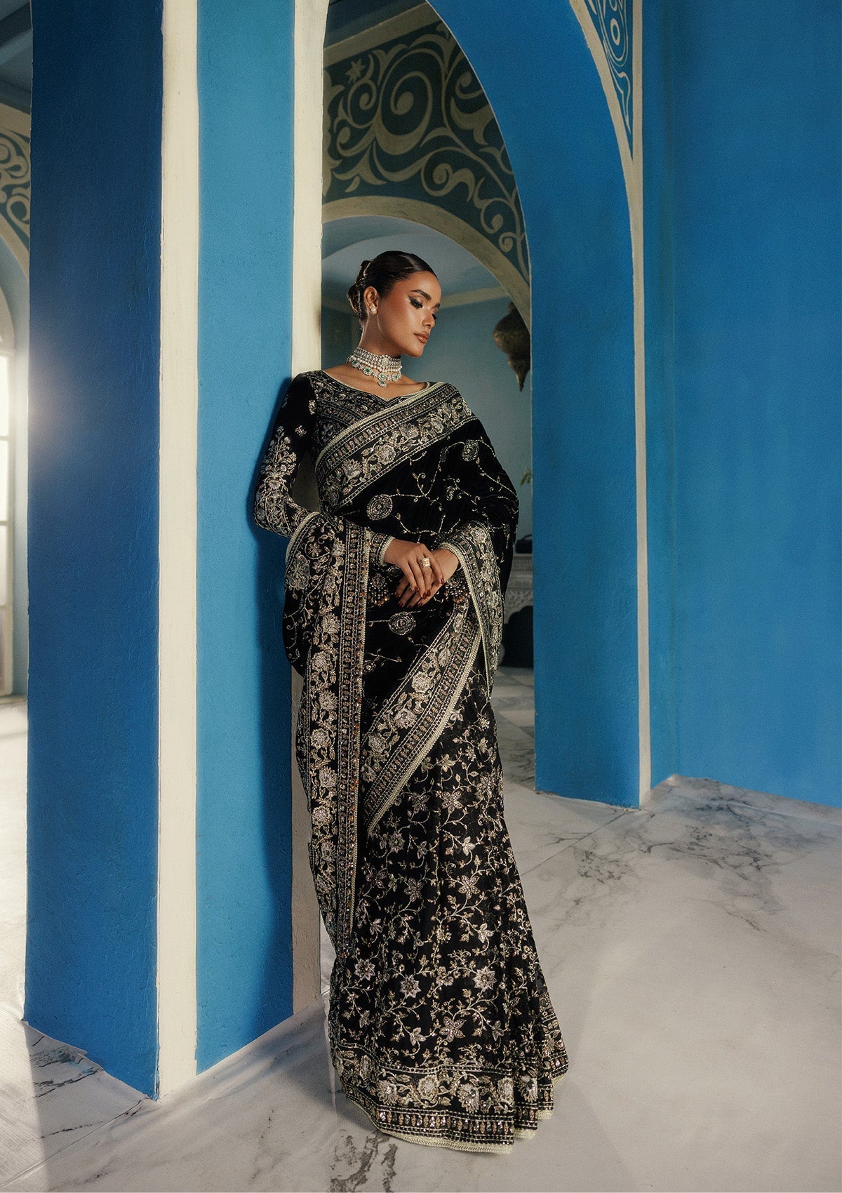 LOOK 04 – authentic Pakistani formal dress from the Aik Atelier Udaipur Velvet 25 collection for women in the UK.