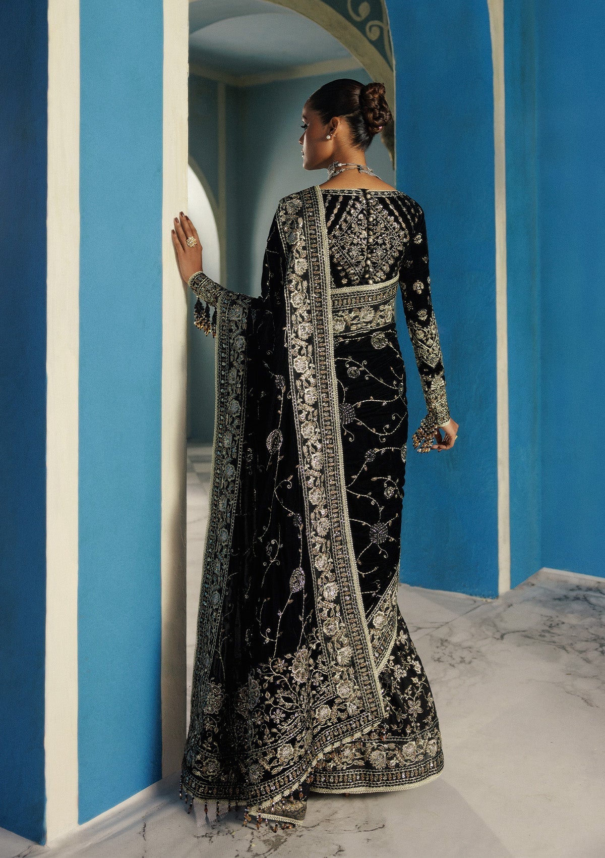 LOOK 04 – authentic Pakistani formal dress from the Aik Atelier Udaipur Velvet 25 collection for women in the UK.