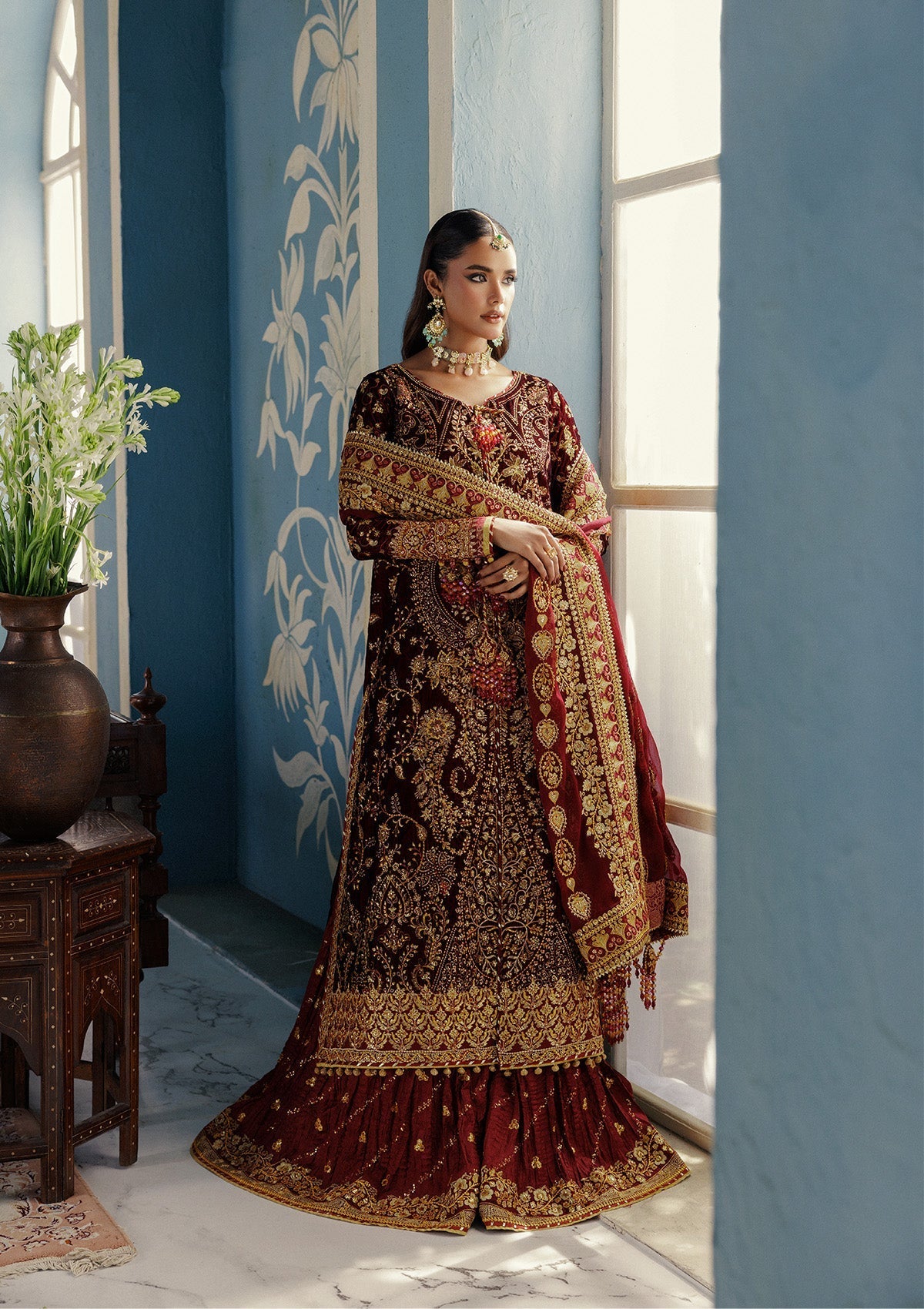 LOOK 05 – authentic Pakistani formal dress from the Aik Atelier Udaipur Velvet 25 collection for women in the UK.