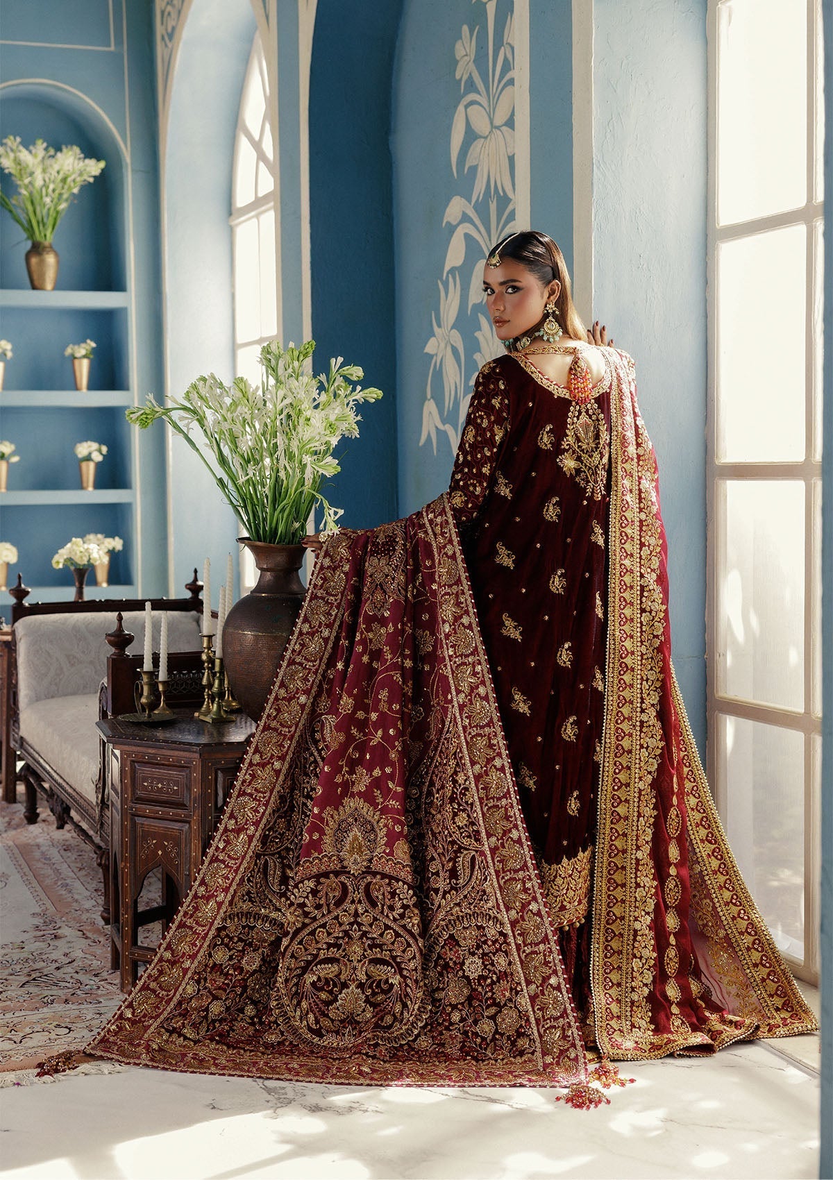 LOOK 05 – authentic Pakistani formal dress from the Aik Atelier Udaipur Velvet 25 collection for women in the UK.