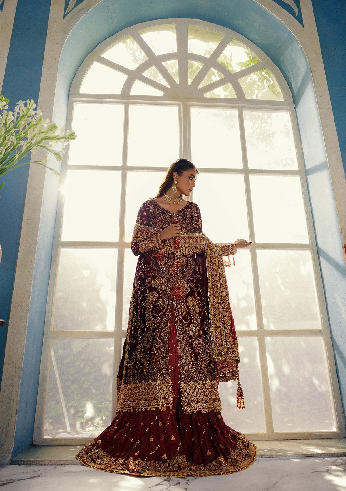 LOOK 05 – authentic Pakistani formal dress from the Aik Atelier Udaipur Velvet 25 collection for women in the UK.