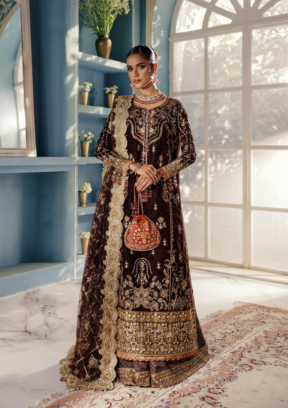 LOOK 06 – authentic Pakistani formal dress from the Aik Atelier Udaipur Velvet 25 collection for women in the UK.