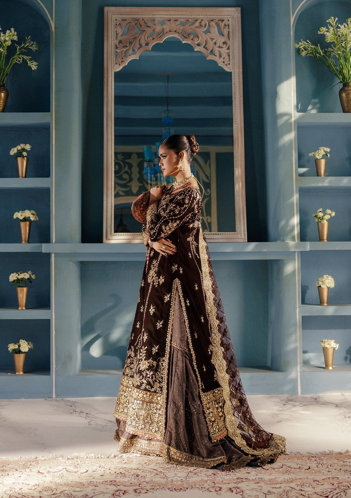 LOOK 06 – authentic Pakistani formal dress from the Aik Atelier Udaipur Velvet 25 collection for women in the UK.