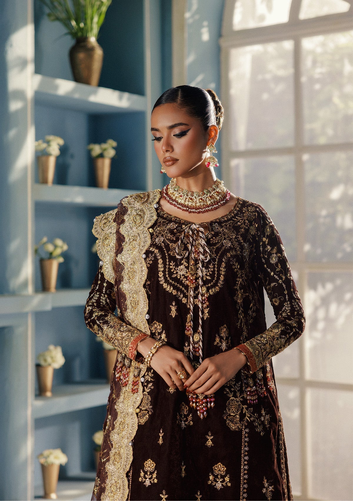 LOOK 06 – authentic Pakistani formal dress from the Aik Atelier Udaipur Velvet 25 collection for women in the UK.
