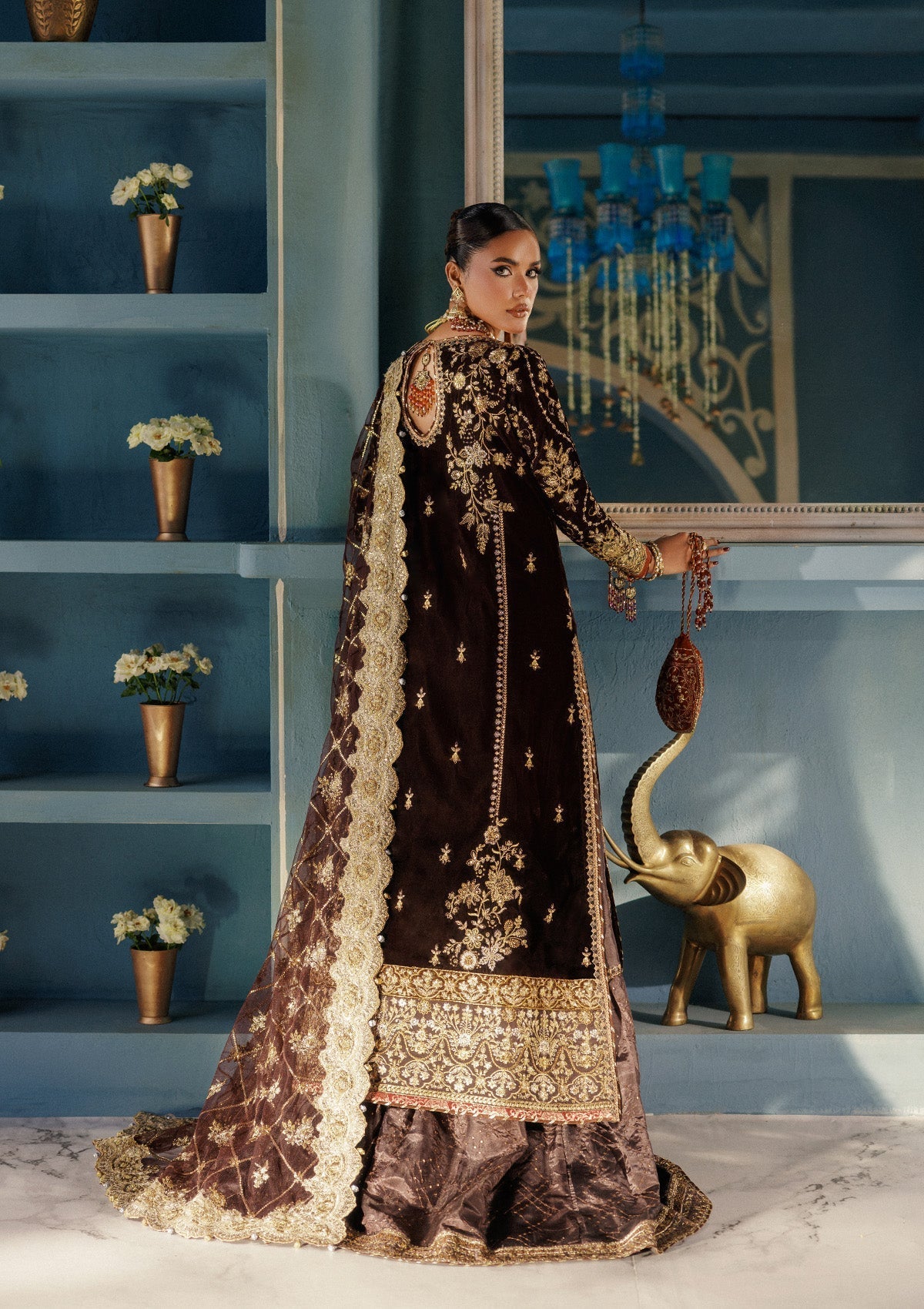 LOOK 06 – authentic Pakistani formal dress from the Aik Atelier Udaipur Velvet 25 collection for women in the UK.