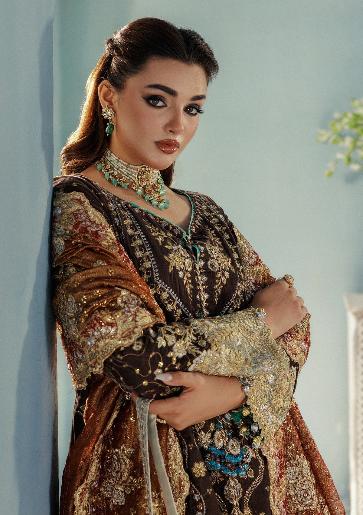 LOOK 07 – authentic Pakistani formal dress from the Aik Atelier Udaipur Velvet 25 collection for women in the UK.