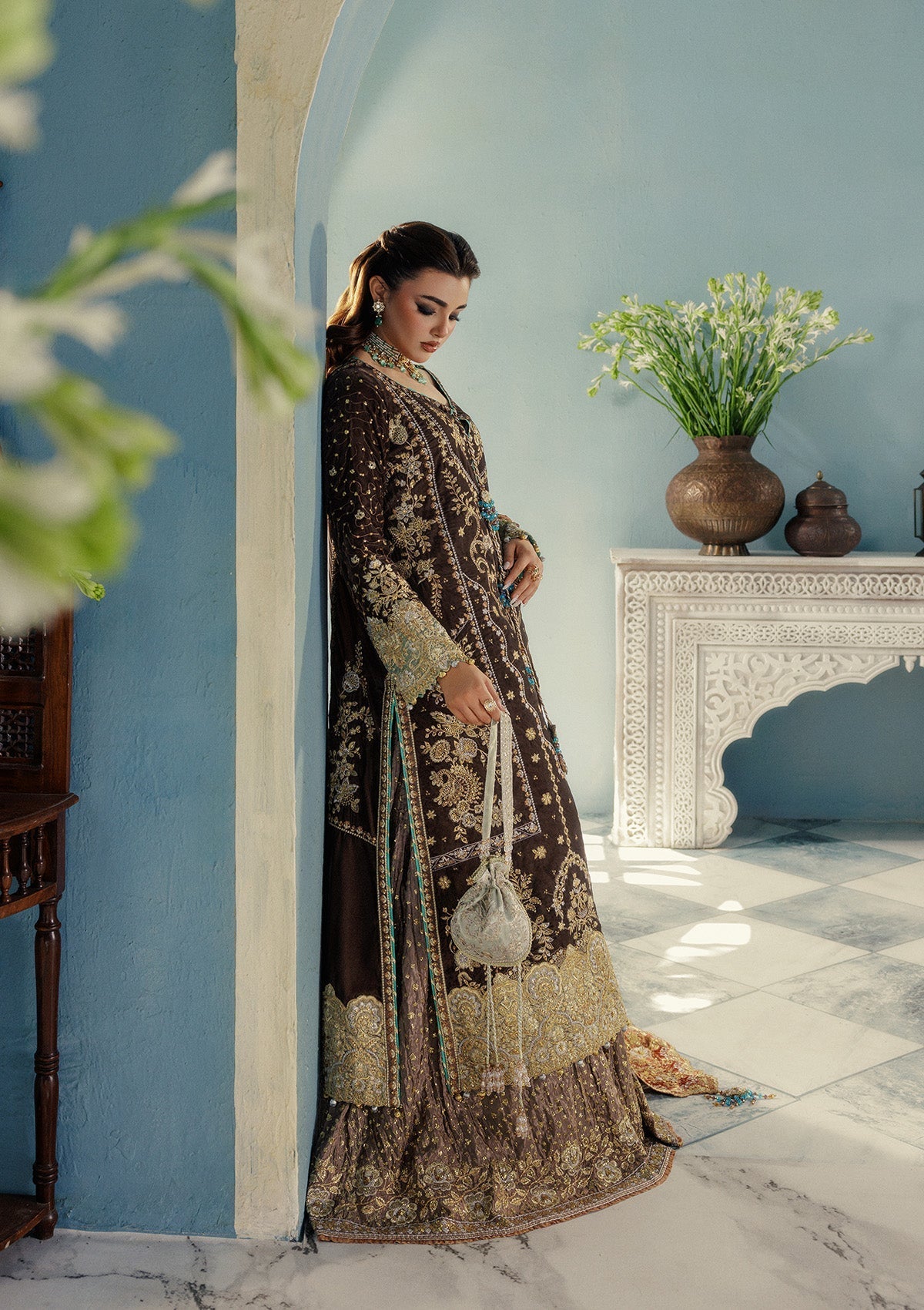 LOOK 07 – authentic Pakistani formal dress from the Aik Atelier Udaipur Velvet 25 collection for women in the UK.