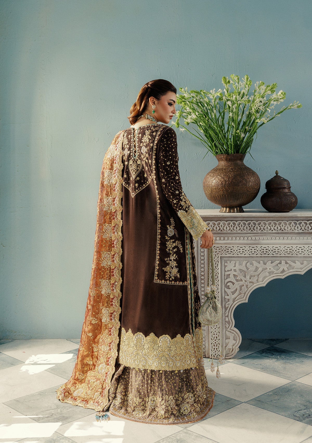 LOOK 07 – authentic Pakistani formal dress from the Aik Atelier Udaipur Velvet 25 collection for women in the UK.