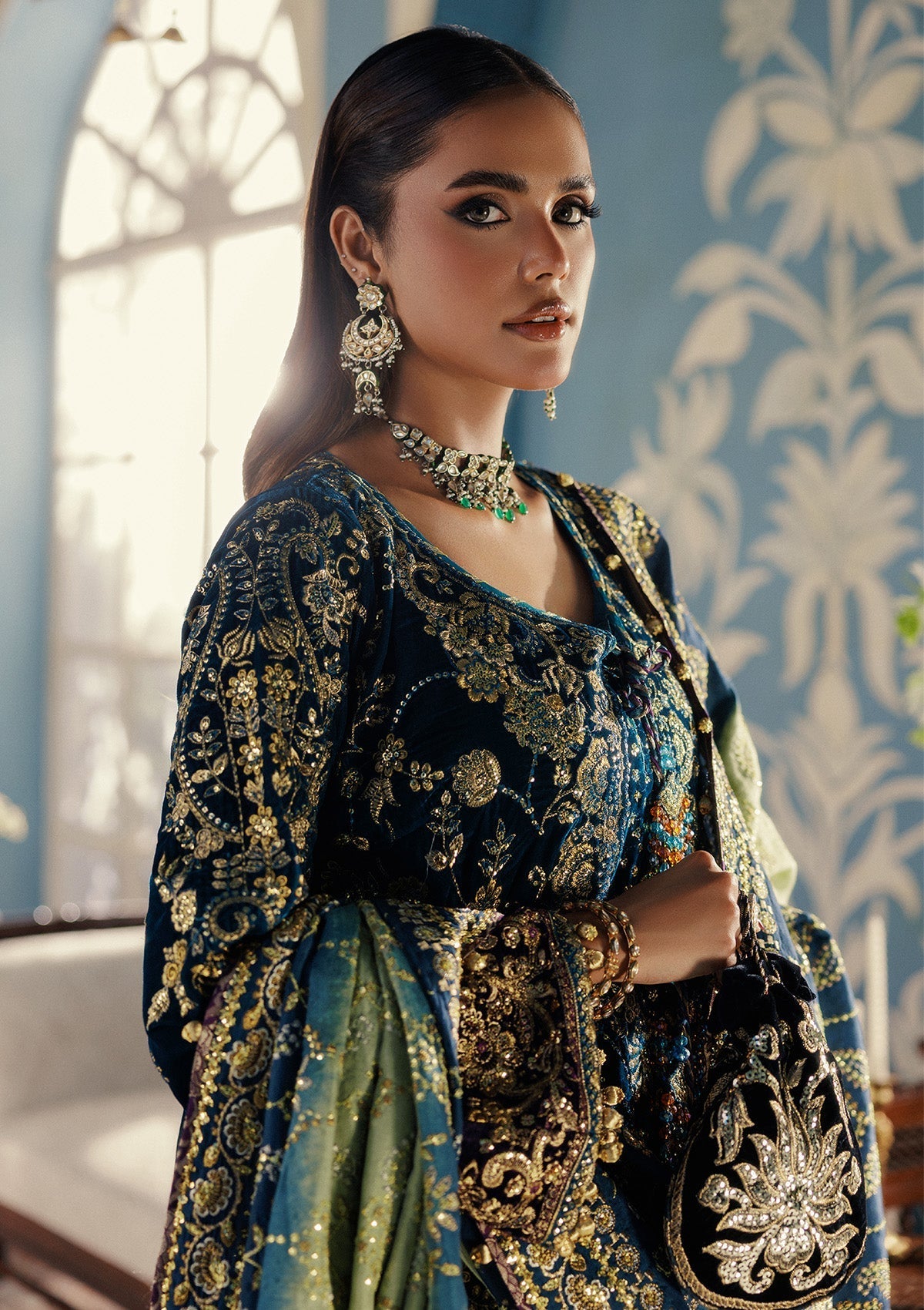 LOOK 08 – authentic Pakistani formal dress from the Aik Atelier Udaipur Velvet 25 collection for women in the UK.