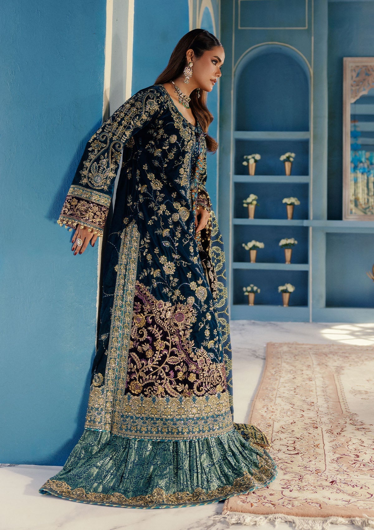LOOK 08 – authentic Pakistani formal dress from the Aik Atelier Udaipur Velvet 25 collection for women in the UK.