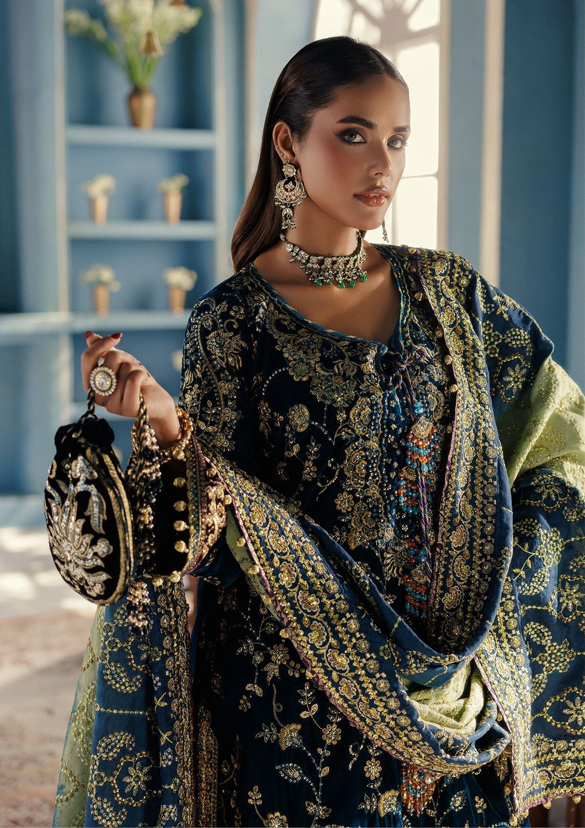 LOOK 08 – authentic Pakistani formal dress from the Aik Atelier Udaipur Velvet 25 collection for women in the UK.