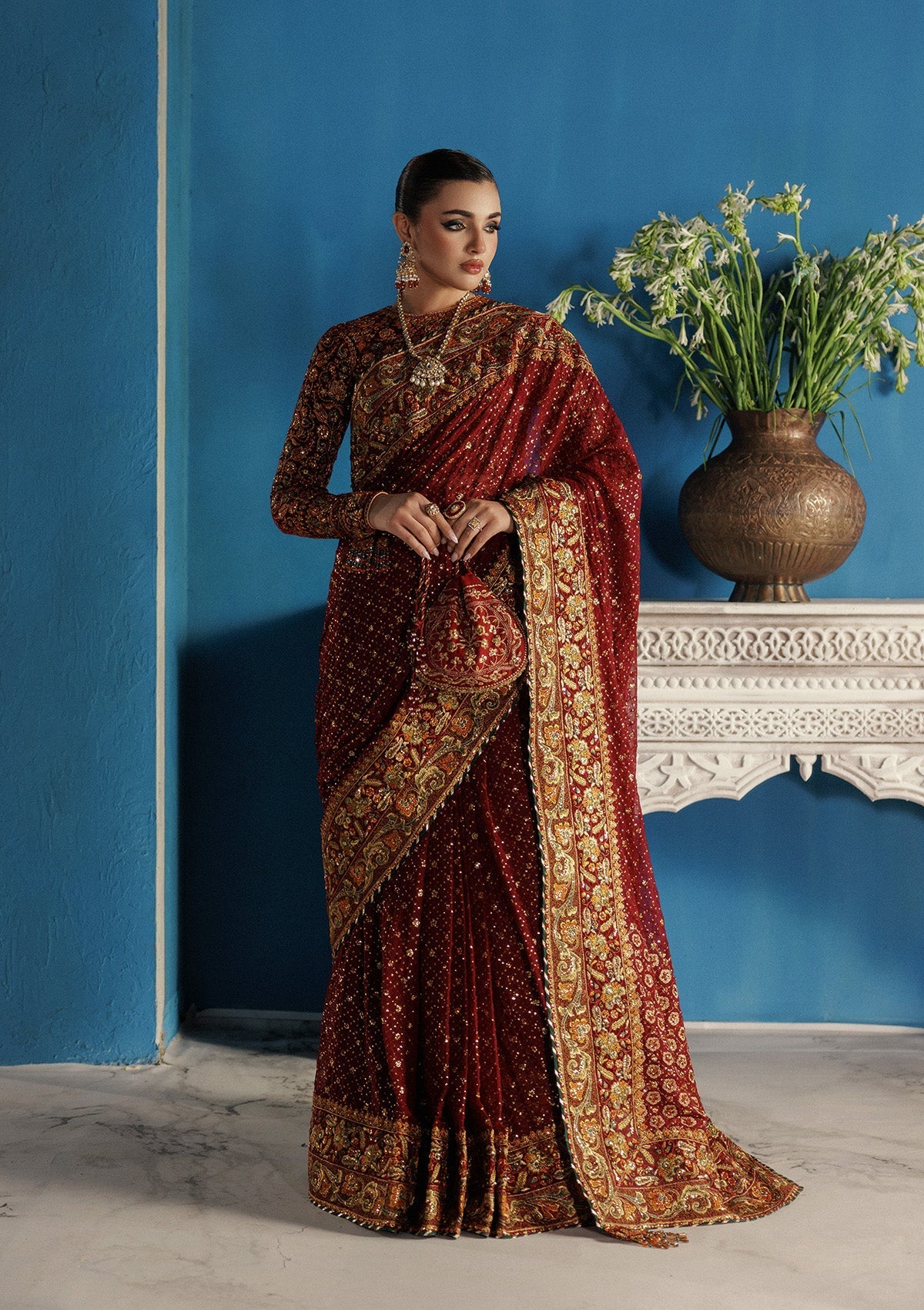 LOOK 09 – authentic Pakistani formal dress from the Aik Atelier Udaipur Velvet 25 collection for women in the UK.