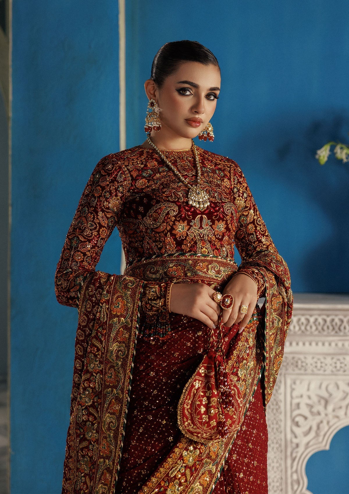 LOOK 09 – authentic Pakistani formal dress from the Aik Atelier Udaipur Velvet 25 collection for women in the UK.