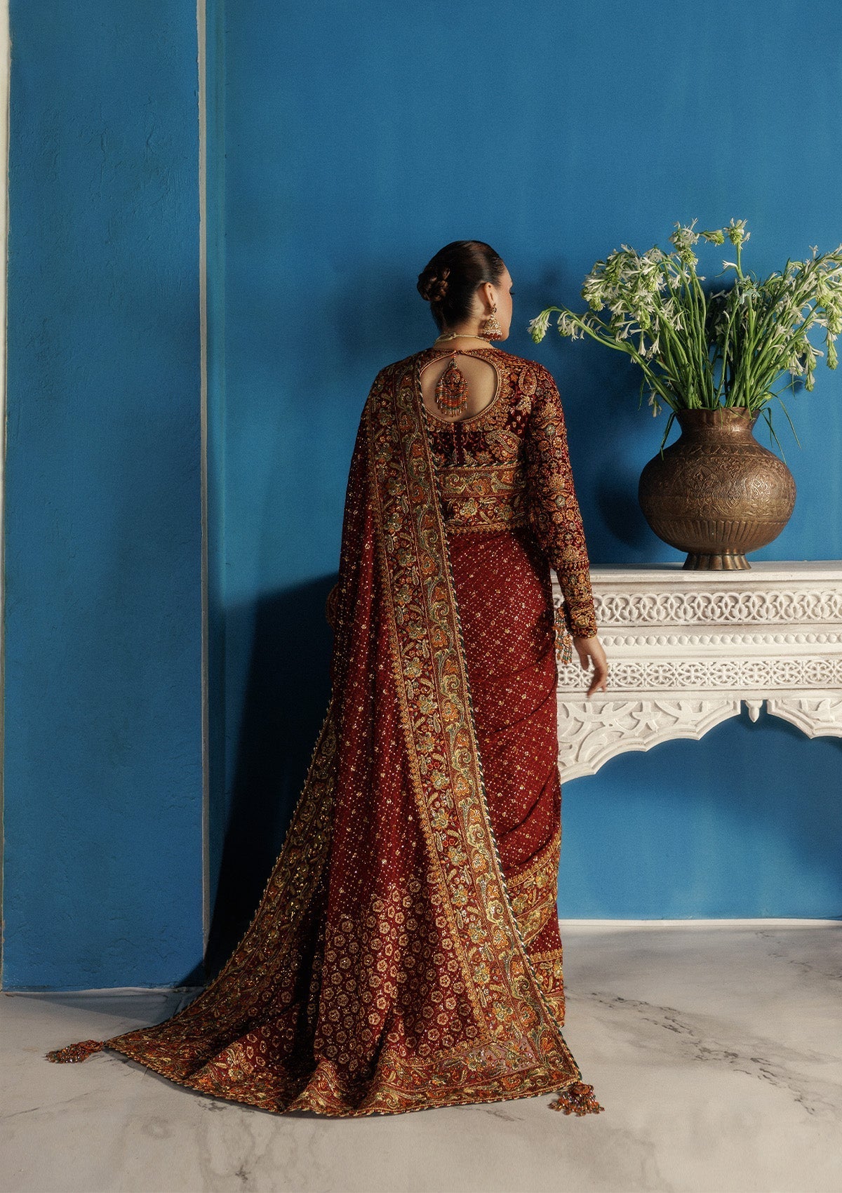 LOOK 09 – authentic Pakistani formal dress from the Aik Atelier Udaipur Velvet 25 collection for women in the UK.
