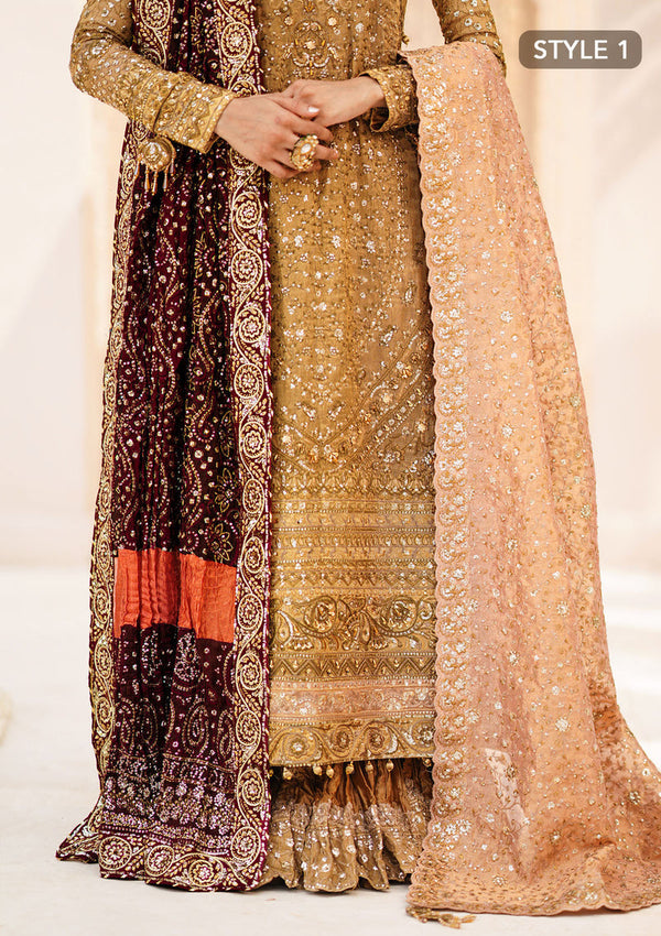 Aik Atelier | MAROON TUSSAR SILK CHUNRI SHAWL by Aik Atelier - Designer Dress - Type: Bridal - Available at Libayah - 100% Original