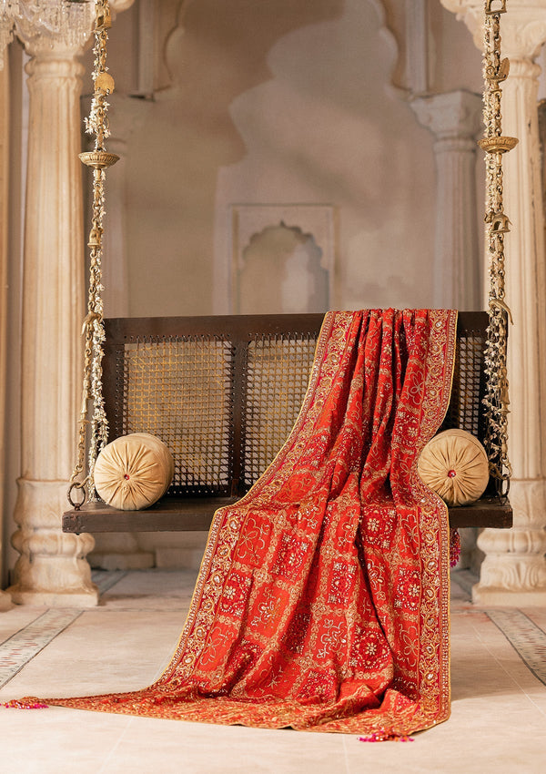 Aik Atelier | Wedding Festive 26 | CORAL MEDIUM SILK SHAWL by Aik Atelier - Designer Dress  - Type : Ladies Clothes - Available at Libayah - 100% Original 