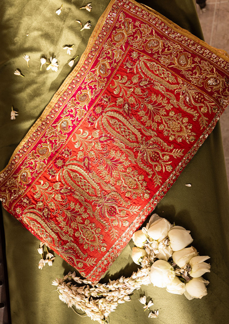 Aik Atelier | Wedding Festive 26 | CORAL MEDIUM SILK SHAWL by Aik Atelier - Designer Dress  - Type : Ladies Clothes - Available at Libayah - 100% Original 
