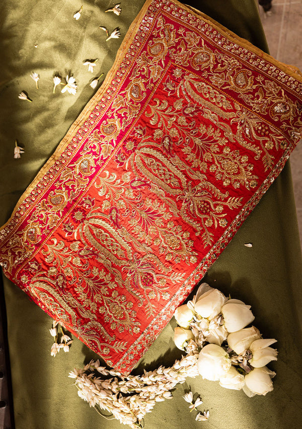 Aik Atelier | Wedding Festive 26 | CORAL MEDIUM SILK SHAWL by Aik Atelier - Designer Dress  - Type : Ladies Clothes - Available at Libayah - 100% Original 