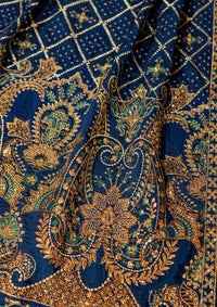 Aik Atelier | Wedding Festive 26 | ROYAL BLUE MEDIUM SILK SHAWL by Aik Atelier - Designer Dress  - Type : Ladies Clothes - Available at Libayah - 100% Original 