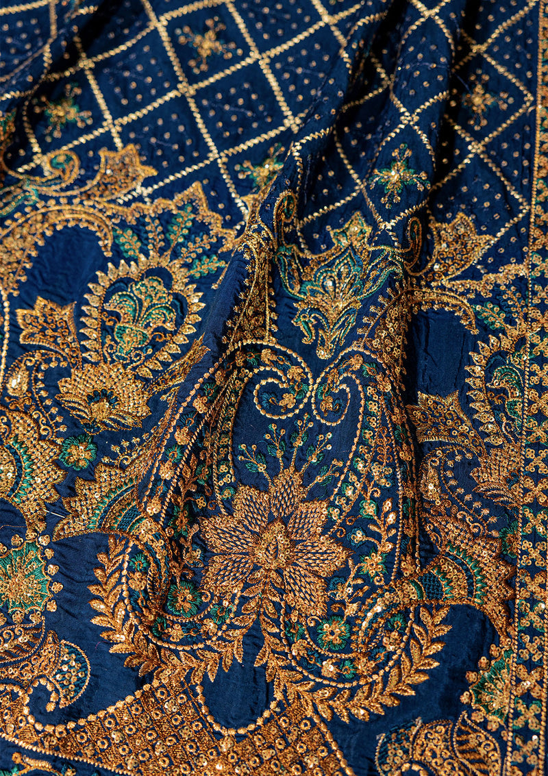Aik Atelier | Wedding Festive 26 | ROYAL BLUE MEDIUM SILK SHAWL by Aik Atelier - Designer Dress  - Type : Ladies Clothes - Available at Libayah - 100% Original 