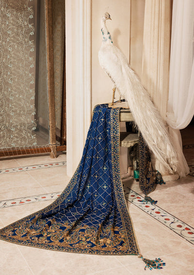 Aik Atelier | Wedding Festive 26 | ROYAL BLUE MEDIUM SILK SHAWL