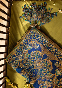 Aik Atelier | Wedding Festive 26 | ROYAL BLUE MEDIUM SILK SHAWL by Aik Atelier - Designer Dress  - Type : Ladies Clothes - Available at Libayah - 100% Original 