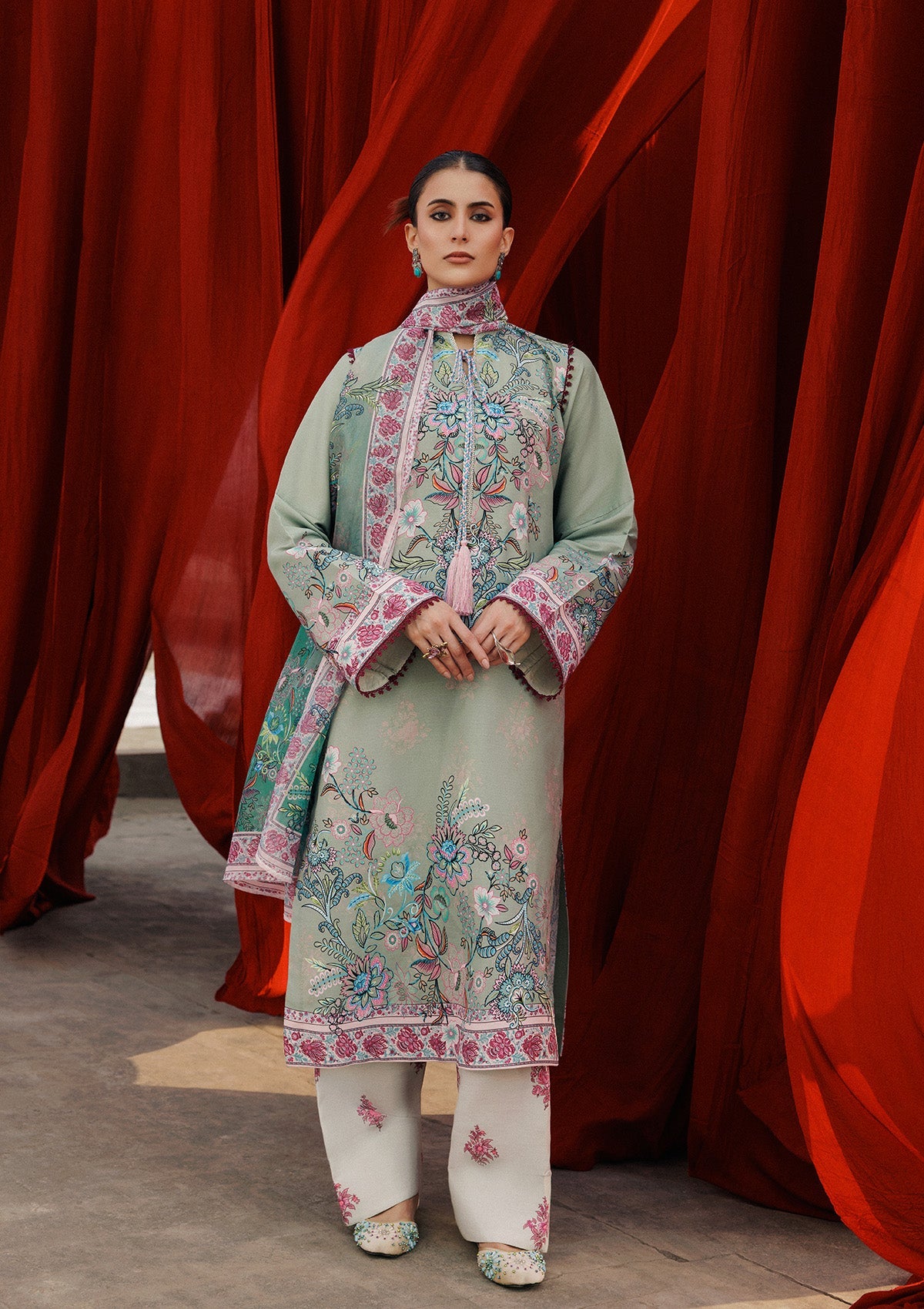 Aik Atelier | Roz Khaddar | AIK ROZ '25 D2 - LOOK 06 by Aik Atelier - Designer Dress  - Type : Ladies Clothes - Available at Libayah - 100% Original 