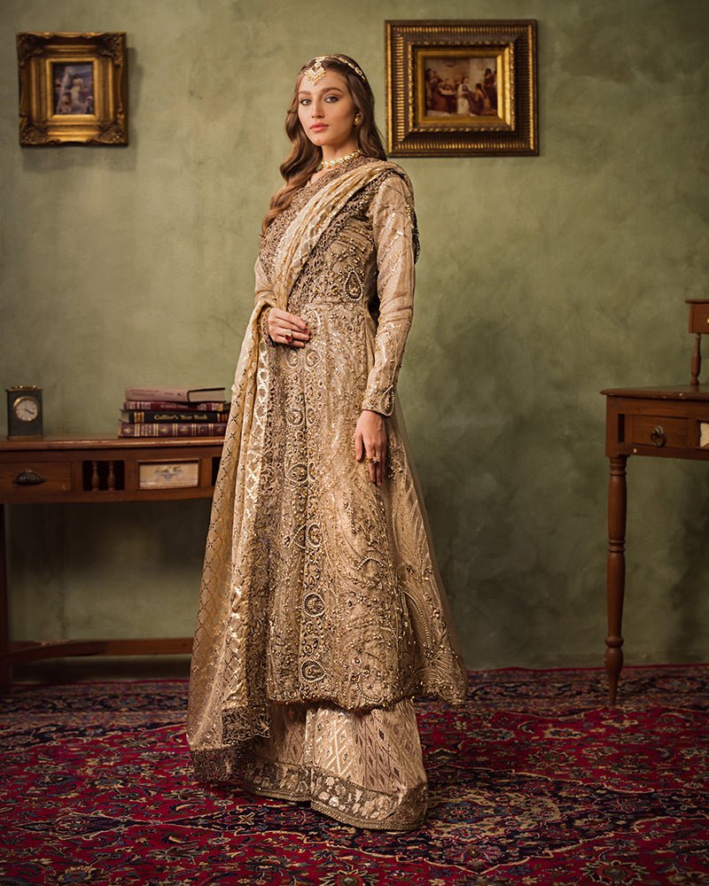 Ain | Aroosh Luxury Formals 24 | AR-77 SAIBA (Gold) by AIN - Designer Dress - Type: Ladies Clothes - Available at Libayah - 100% Original