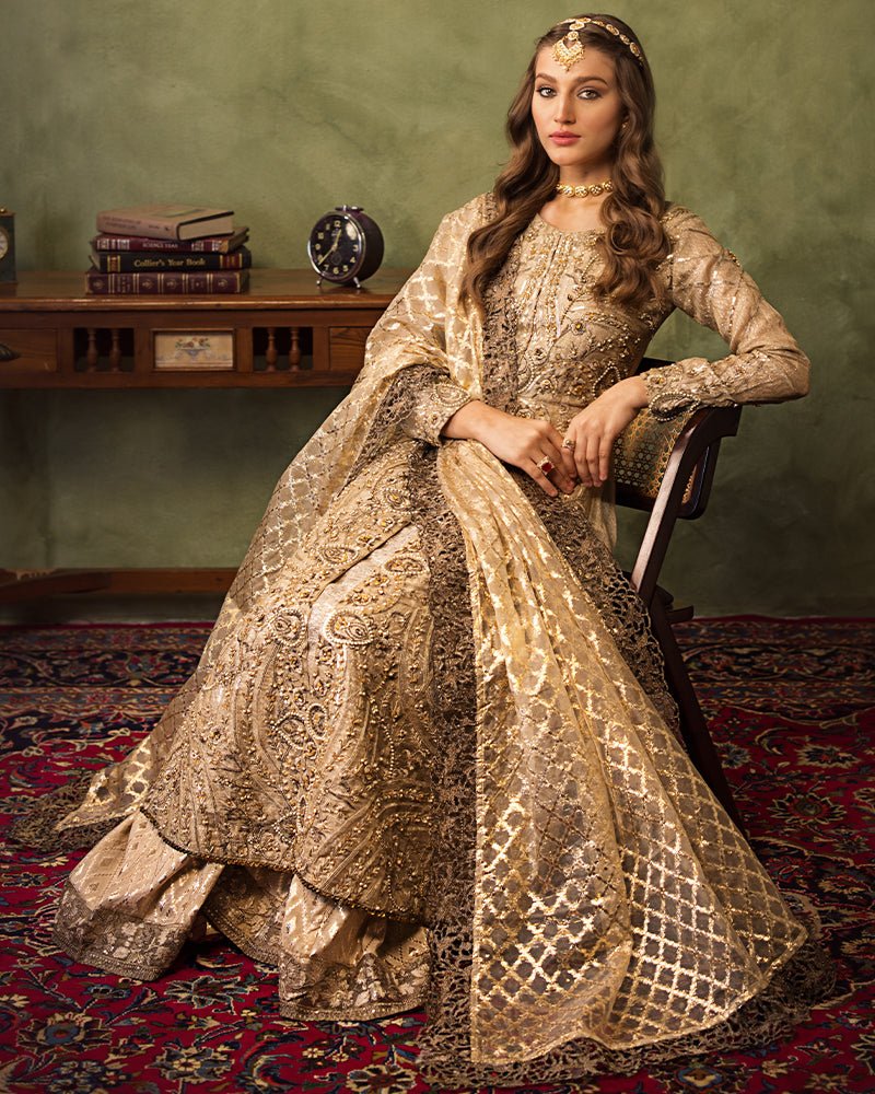 Ain | Aroosh Luxury Formals 24 | AR-77 SAIBA (Gold) by AIN - Designer Dress - Type: Ladies Clothes - Available at Libayah - 100% Original