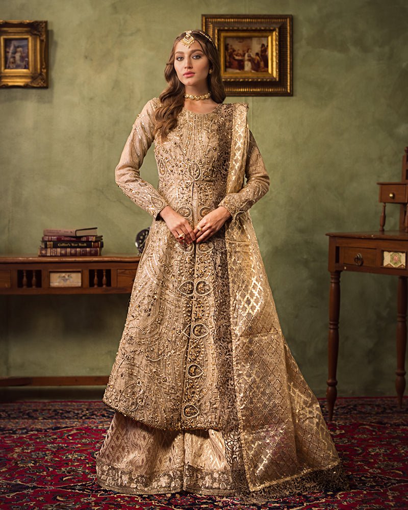 Ain | Aroosh Luxury Formals 24 | AR-77 SAIBA (Gold) by AIN - Designer Dress - Type: Ladies Clothes - Available at Libayah - 100% Original