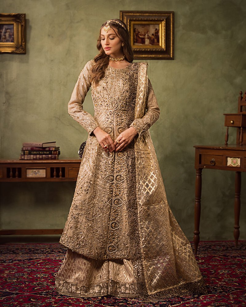 Ain | Aroosh Luxury Formals 24 | AR-77 SAIBA (Gold) by AIN - Designer Dress - Type: Ladies Clothes - Available at Libayah - 100% Original