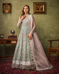 Ain | Aroosh Luxury Formals 24 | AR-89 CHASHM (Aqua Blue) by Ain - Designer Dress - Type: Ladies Clothes - Available at Libayah - 100% Original