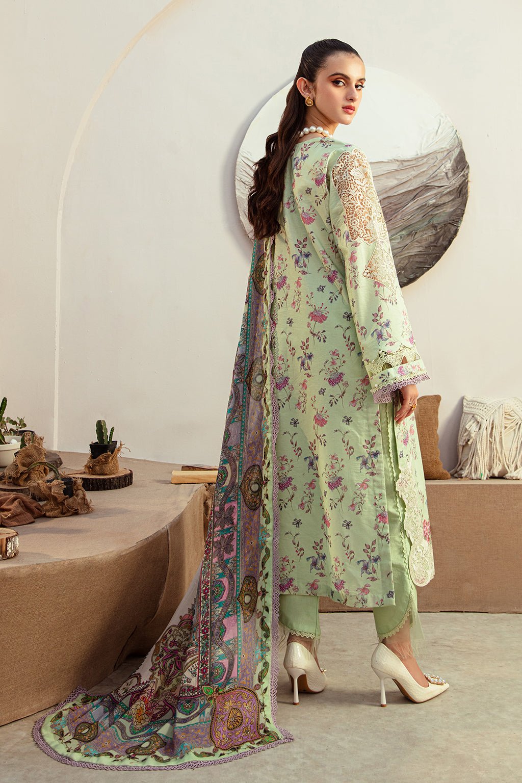 AJR Couture | Alif Affordable Lawn 24 | MINT MAGIC by AJR Couture - Designer Dress - Type: Ladies Clothes - Available at Libayah - 100% Original