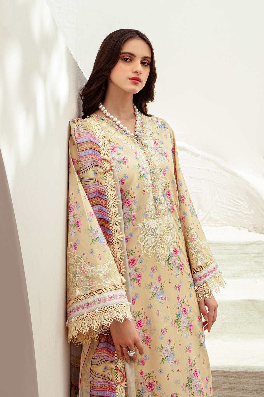 AJR Couture | Alif Affordable Lawn 24 | SUNNY DELIGHT by AJR Couture - Designer Dress - Type: Ladies Clothes - Available at Libayah - 100% Original